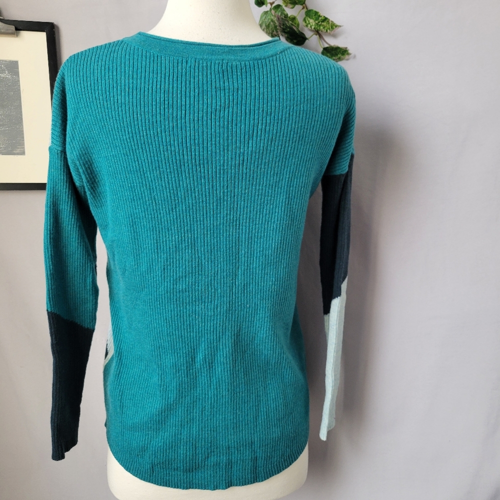 Smartwool Colorblock Ribbed Pullover Crew Sweater… - image 2